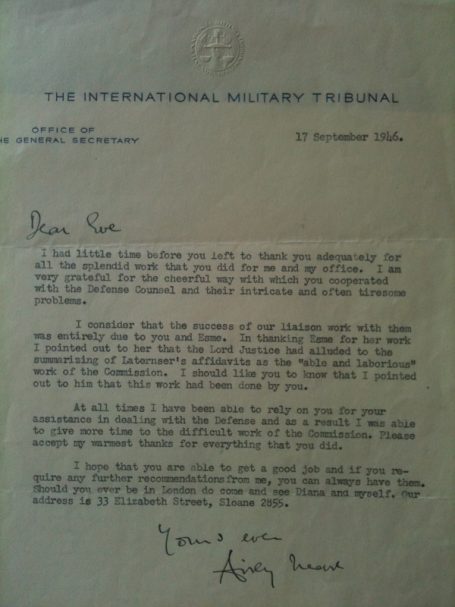 Letter from Airey Neave